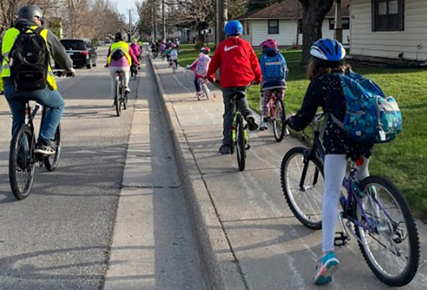 Photo: Students bike to school in Faribault.